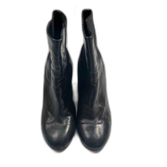 Rag and Bone $575 Black Agnes Leather Stacked Heel Ankle Boot Size 39/8.5 - Picture 6 of 7